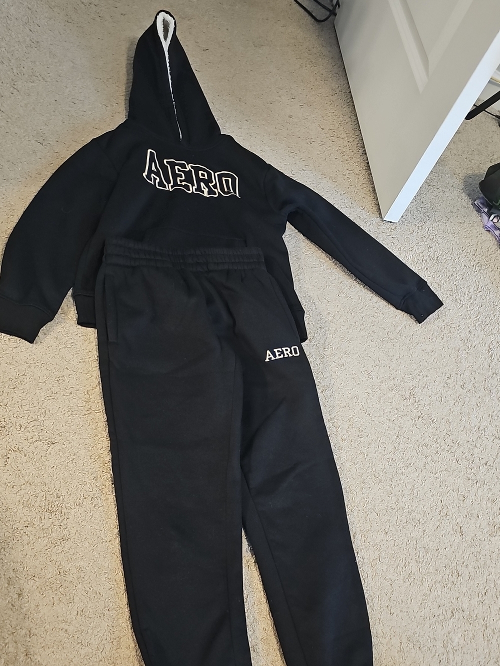 Kids Black Hoodie & Sweatpants Set